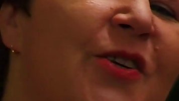 Fat woman is wearing latex outfit and playing with her pussy all night long