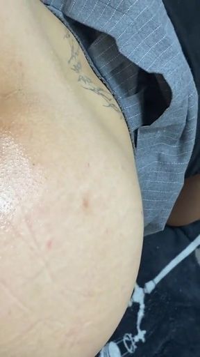 Neighbor while chatting is penetrated by her best friend   Clip 1