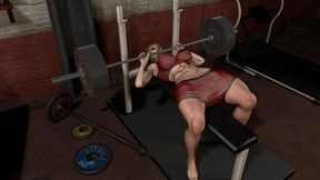 thick gym dickgirl working ass at the gym