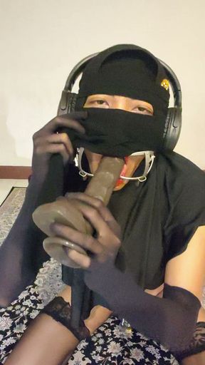 Arab sissy deepthroat training