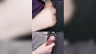 Masturbating both humungous pulsing jizz-shotguns with pre-seminal mayo adorning the goes.