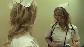 Fake nurse having threesome sex with a doctor and his coworker