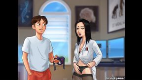 Summertime saga doctor gets a vibrator in her wet pussy