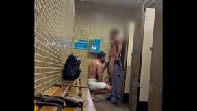 Caught in the Act: AmateurGay Blowjob in Public Toilet Stall