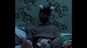 Femboy jerk off at night