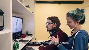 Stepsister rewards nerdy stepbro with a blowjob for his physics notes.