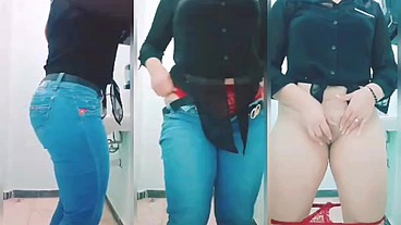 joven milf latina big butt big ass secretaria culona se quita la ropa en el cuarto de su oficina