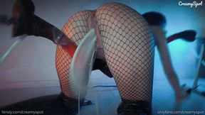 Goth Alt Girl Getting Double Penetration Creampie With Two Monster Dildos