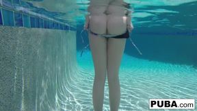 Underwater pool masturbation session with Samantha Rone