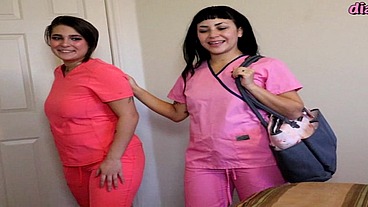 2 Hot nurses change unexpected MESSY diaper!