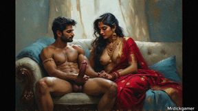 Indian stepmom calls her lesbian friend to have some fun with her stepson and gets her pussy cummed by huge load of her stepson