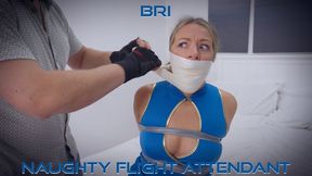 Bri - Flight Attendant Missing Her Flight H265 MP4 4K ( Tape Gagged , Tape Bondage , Cleave Wrap Gag , Clear Tape Wrap , OTN gag , Hogtie )