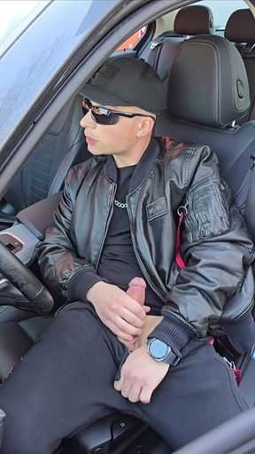 Alpha Gay Car Jerk - Couldn&#039;t Wait to Cum