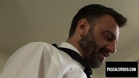 Ebony beauty gags on fat cock and rides like a pro