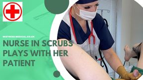 Nurse in Traditional scrubs plays with her patient.