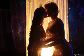 Tgirl goddess fucking a brunette goddess