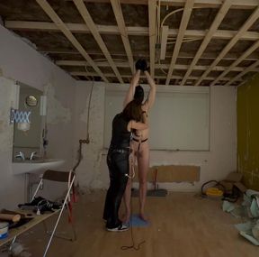 Whipping his ass on a construction site