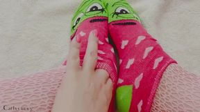 Hips &mdash;  tits &mdash;  booty &mdash;  pussy &mdash;  and feet teasing with cute socks on!
