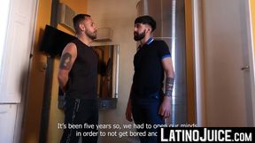 LatinoJuice.com - Milo & Gustavo - Bearded Latino Gustavo riding tattooed homo Milo b