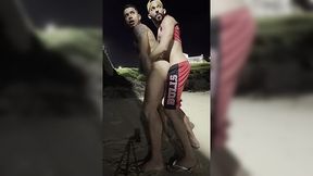 Dude Deepthroats & Fucks a Handsome Brazilian Jock On the Beach At Night