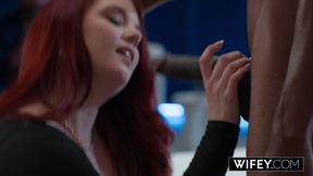 WIFEY Gorgeous Curvy Redheaded Hotwife Red Rose Gets Stretched Out By BBC For Hubby