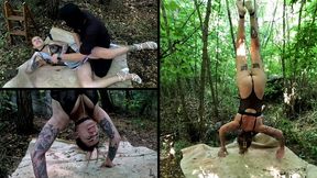 Alina caught in the forest and bound upside down