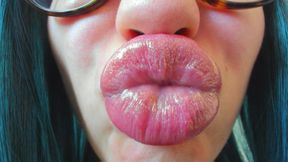 Shiny Lips Close up Pouting