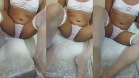 shy ladyboy wearing cute panty