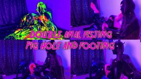 Double Anal Fisting Pig Hole and Footing with Mistress Patricia and Maz Morbid @mazmorbidfetish