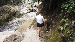 fingering and squirting in a waterfall