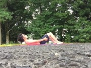 I had high intensity sex training with a fuck buddy in a park near the Tokyo Olympic venue!②【Spanked