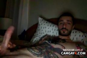 Boy With Tattoo Masturbating