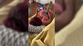 Busty roommate doesn't close the door when masturbating