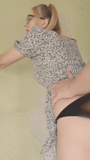 Captivating moment from &quot;Risky Public Bang: Girl Sucks Off Stranger in Abandoned Spot, Swallows Load Like a Pro!&quot;