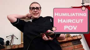 Humiliating Haircut POV - SD - ft Jane Judge in this salon fetish fantasy hair cut with clippers, cape fetish, and a hot barber in uniform cutting you down with her scissors and words copy