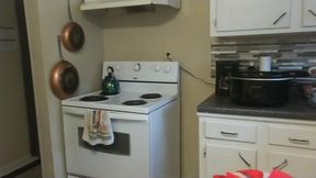 Cooking Soup in Just an Apron