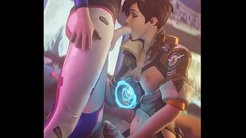 Futa Tracer and D.Va fuck