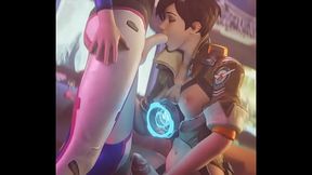 Futa Tracer and D.Va fuck