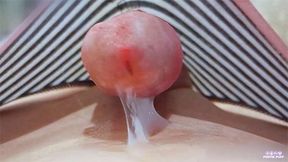 Close Up Playing With Vibrator On Cock And Cum On Tummy - Belly Button