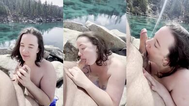 Real Couple Gives Sloppy Deepthroat Public Blowjob On Nude Beach