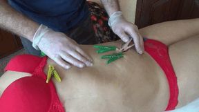 Alex laid out a large assortment of torment devices on the Bob