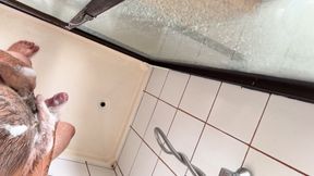 Straight guy gets a semi in the hostel shower