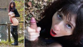 PREGNANT woman with lipstick takes you into the woods and gives you a!