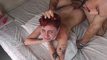 Hlohan - Non-binary woman receives a large penis in her ass and moans loudly with lust.