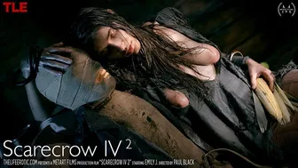 Busty Brunette Emily J Fucks Scarecrow & Corncob in Kinky Outdoor Fantasy