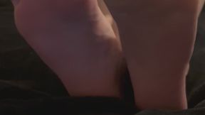 foot massage, pedicured toes