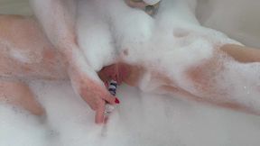 sexy milf has dildo bubble bath