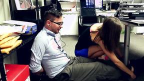 ”Cheater gets Gagged while Cuckolded in Office”