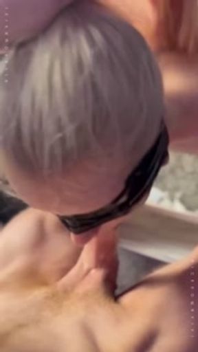 Blindfolded Submissive Slut Throat Trains On Your Cock