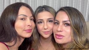 FIRST KISS HOT MILF KISSING MOMNY AND DAUGHT - NEW TOP MILFS MARCELA, LORENA ALENCAR AND CUTE VIVIAN ALENCAR -NEW MR OCT 2024 - CLIP 1